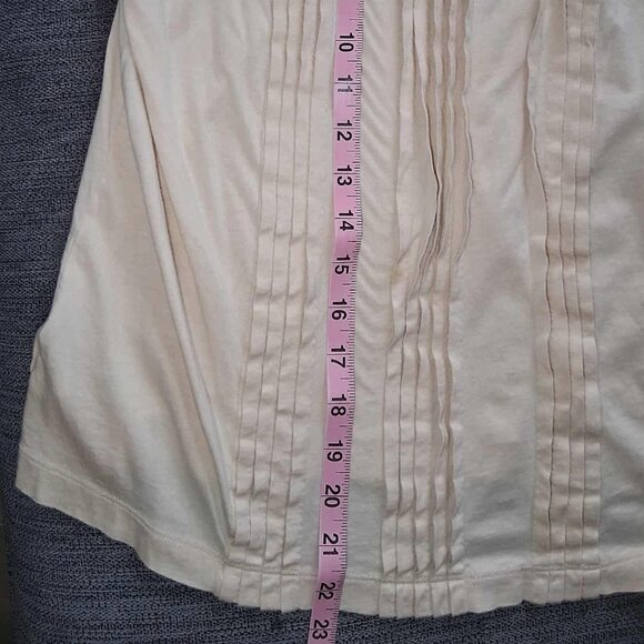 LOFT Ivory Sleeveless Dressy Blouse with Jeweled Collar ~ Pleated Front, Size M - Picture 5 of 5